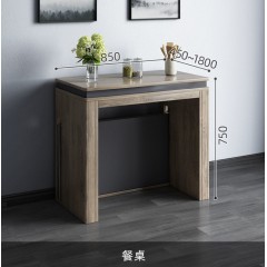 古宜可伸縮隱形折疊餐桌椅組合北歐簡(jiǎn)約小戶(hù)型多功能飯桌實(shí)木餐椅